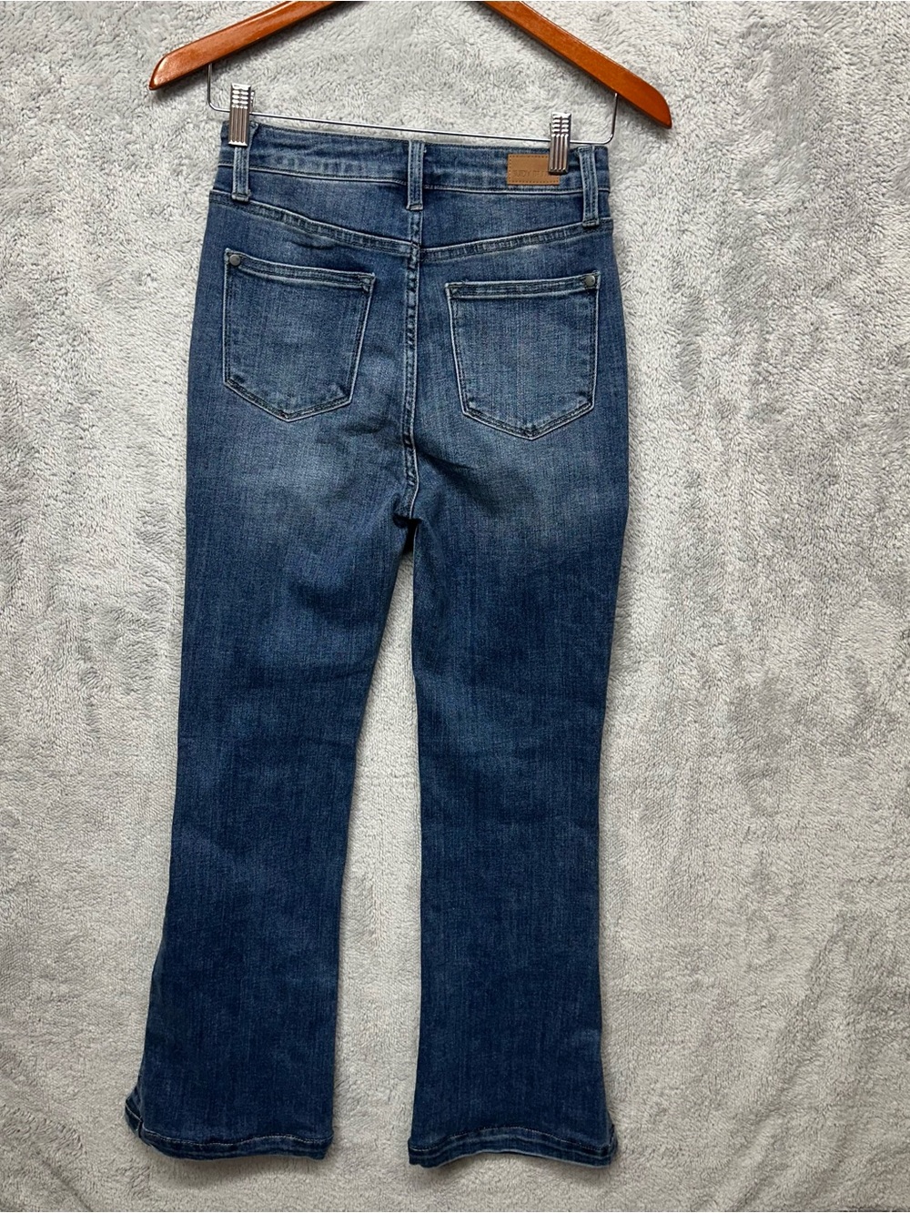 Judy Blue Slim Boot Jeans Womens Size 3/26 Medium Wash Stretch Side Slit Hem - Picture 3 of 9